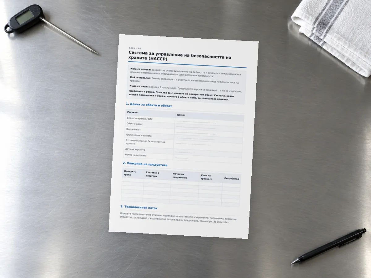 HACCP система — разпечатан