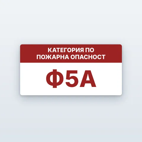 Табела „Категория по пожарна опасност“ Ф5А–Ф5Д