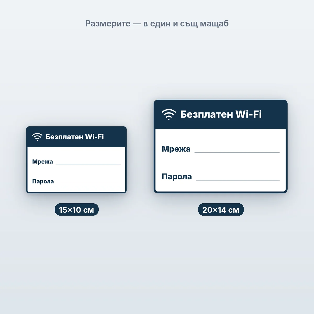 Wi-Fi парола — размерите в един мащаб